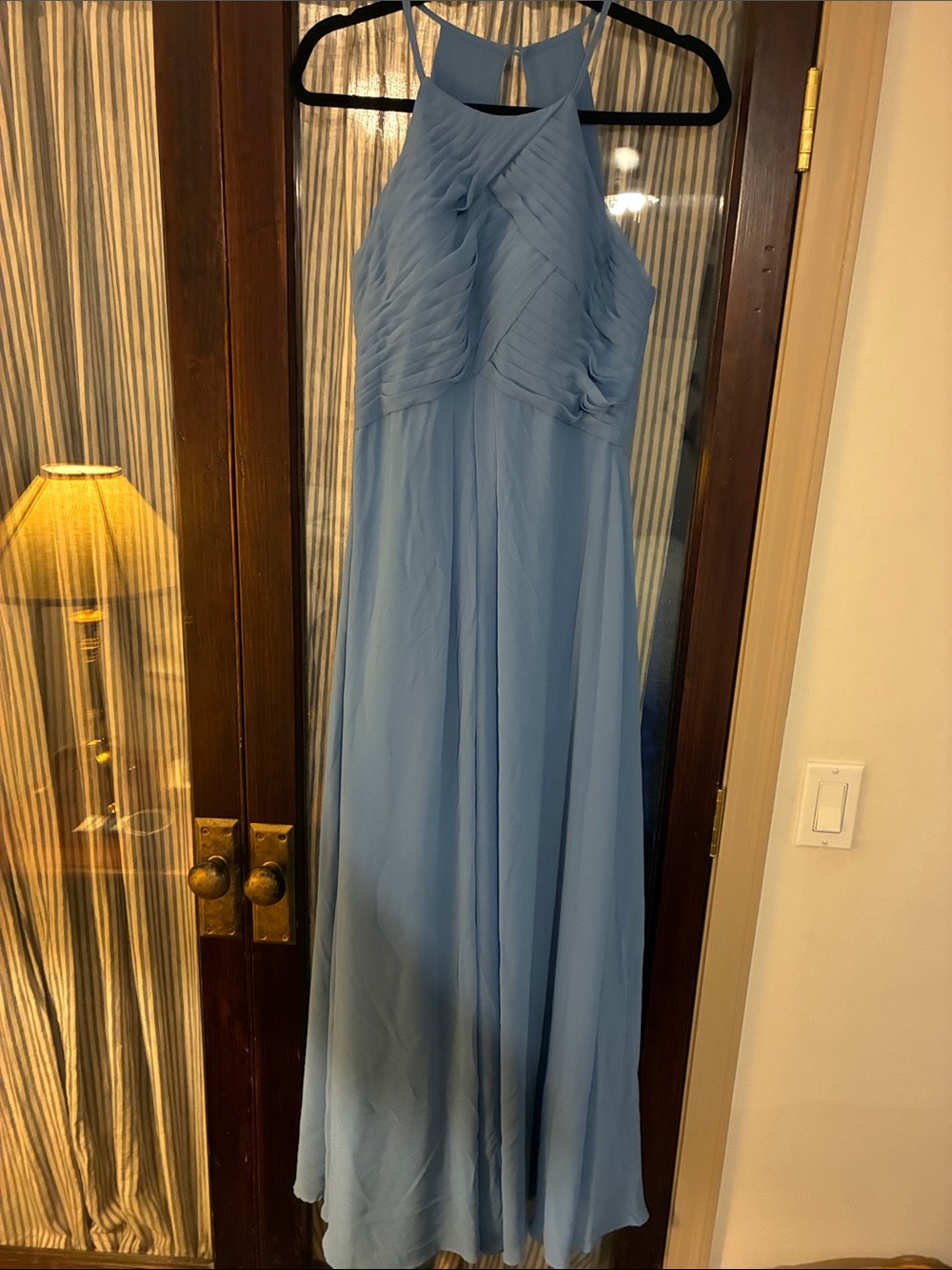 Light Blue Halter Maxi Dress by